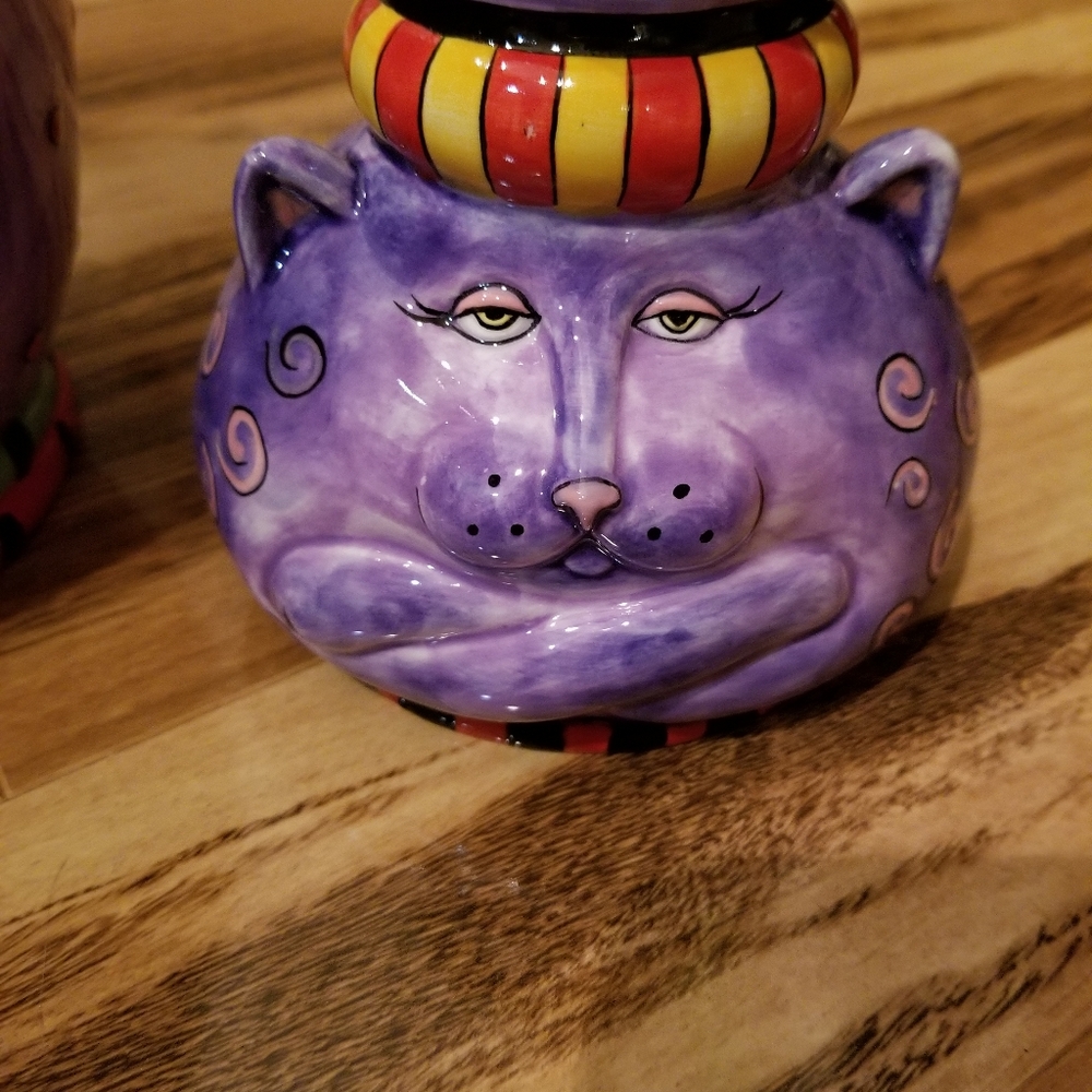 Retro 2 Candle holders  and cookie jar - Picture 2 of 9